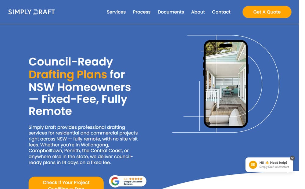 Simply Draft homepage
